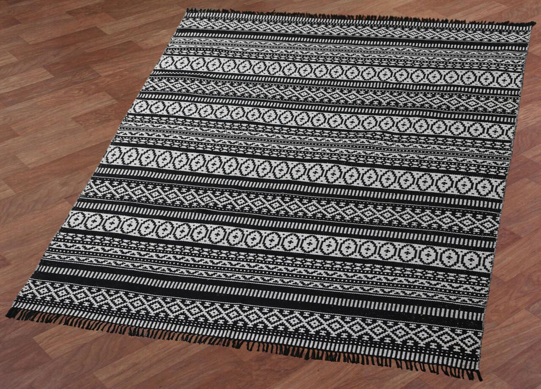 Complex HandWoven Black/White Area Rug & Reviews Birch Lane